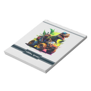 Bloc-note Cute T-Rex équitation Monster Truck Dinosaure Nom