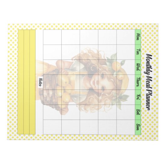 Bloc-note Cute Tarte au citron Plan mensuel de repas (Devant)