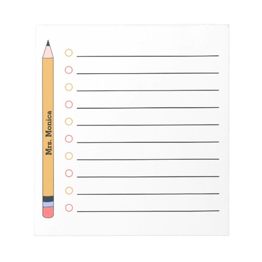 Bloc-note Cute Teacher Appreciation Personalized  (Devant)
