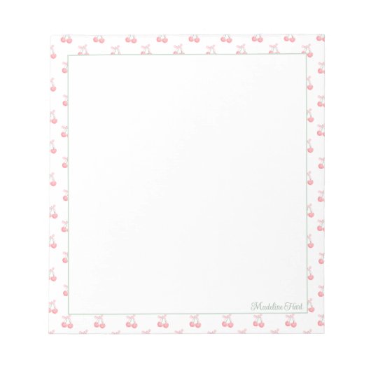 Bloc-note Cute Tendance Cerises Personnalisées (Devant)