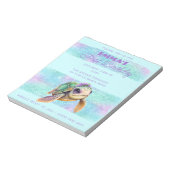 Bloc-note Cute Turtle Summer Beach Aqua 1er anniversaire (Tourné)