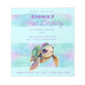 Bloc-note Cute Turtle Summer Beach Aqua 1er anniversaire (Devant)