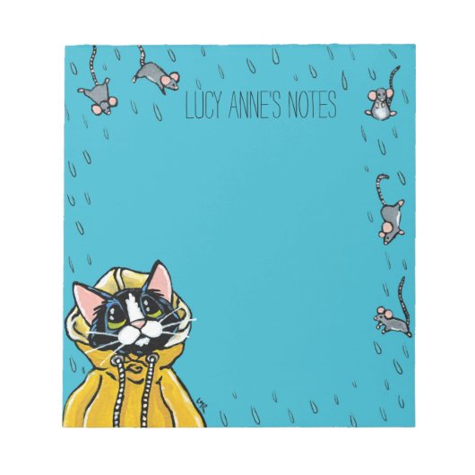 Bloc-note Cute Tuxedo Chat et souris plume (Devant)