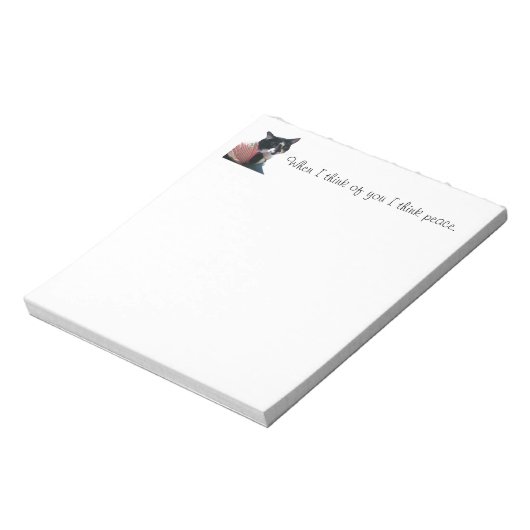 Bloc-note Cute Tuxedo Chat Pensez à la paix Notepads (Tourné)