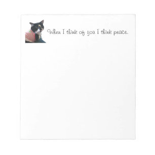 Bloc-note Cute Tuxedo Chat Pensez à la paix Notepads