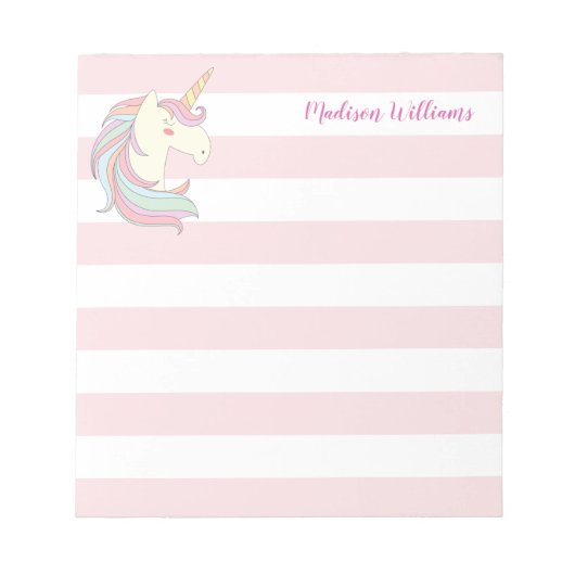 Bloc-note Cute Unicorn Pony Magic Imaginaire Girly Pink rayp (Devant)