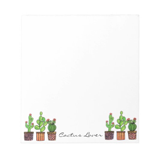Bloc-note Cute Watercolor Cactus (Devant)