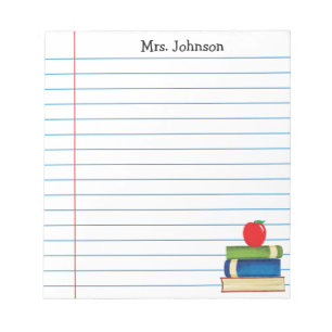 Bloc-note Cute Watercolor Livres Apple - Enseignant du papie