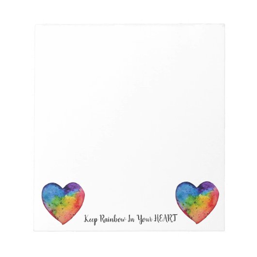 Bloc-note Cute Watercolor Rainbow (Devant)