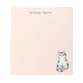 Bloc-note Cute whimsical Black and white Cat Pink Notepad (Devant)