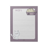 Bloc-note Cute White Chat doublée violette notes Notespad (Tourné)
