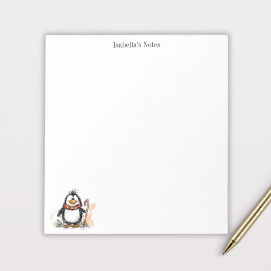 Bloc-note Cute Winter Penguin Sketch Illustration