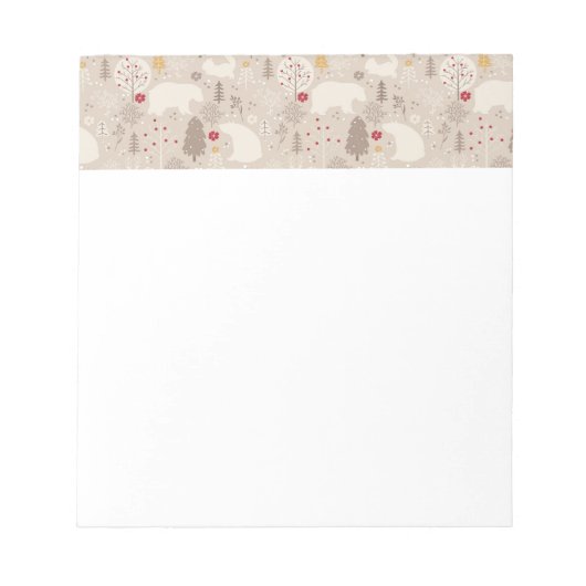Bloc-note Cute Woodland Animaux Motifs nordiques (Devant)