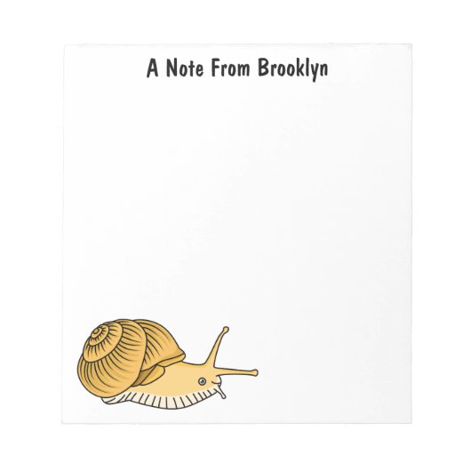 Bloc-note Cute yellow snail cartoon (Devant)