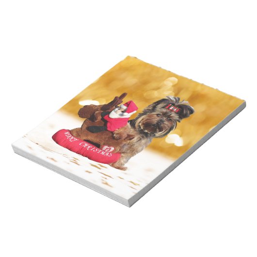 Bloc-note Cute Yorkshire Terrier Joyeux Noël (Tourné)