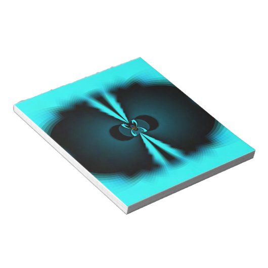 Bloc-note Cyan et Black Abstrait Art Print (Incliné)