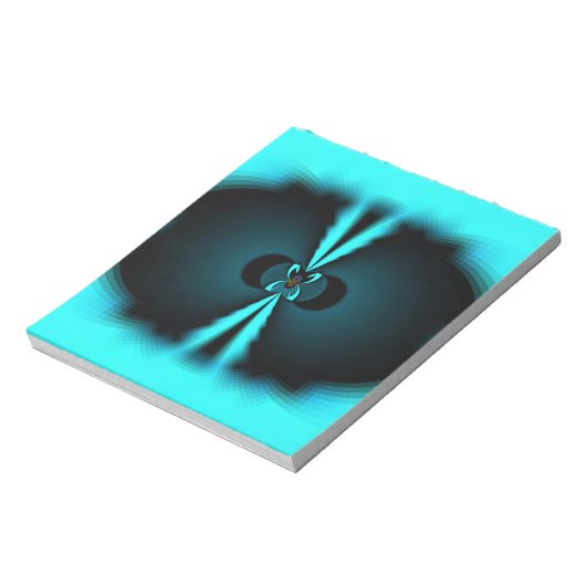 Bloc-note Cyan et Black Abstrait Art Print (Tourné)