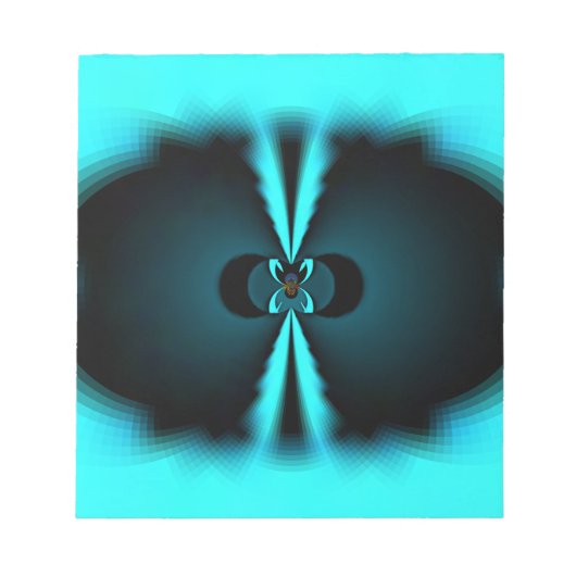 Bloc-note Cyan et Black Abstrait Art Print (Devant)