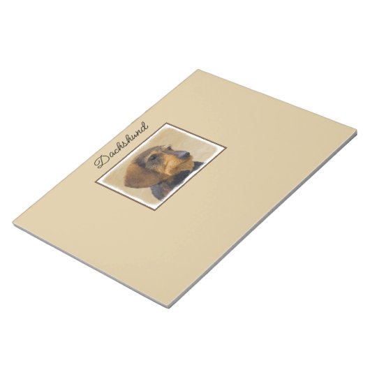 Bloc-note Dachshund (À poils durs) Peinture Chien Art origin (Incliné)