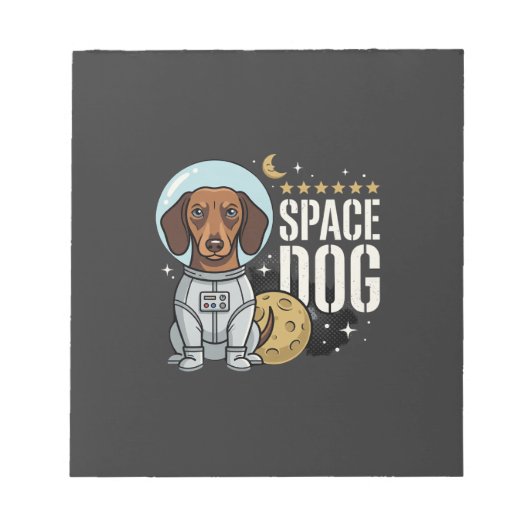 Bloc-note Dachshund Chien Spatial Astronaute Vecteur (Devant)