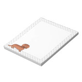 Bloc-note Dachshund de dessin animé aux longs cheveux rouges (Tourné)