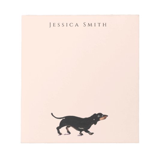 Bloc-note Dachshund illustration on Pink (Devant)
