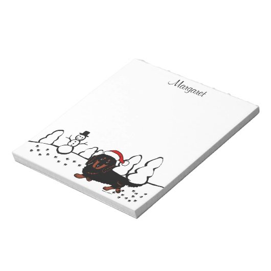 Bloc-note Dachshund Long Haired Black et Tan (Tourné)