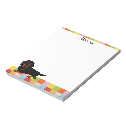 Bloc-note Dachshund Long Haired Black et Tan (Tourné)