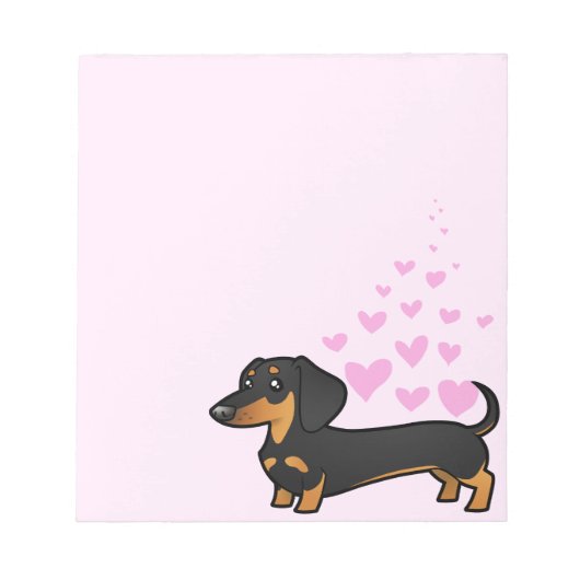 Bloc-note Dachshund Love (manteau lisse) (Devant)