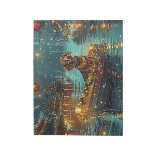 Bloc-note Dachshund Noël Festive Voyage (Tourné)