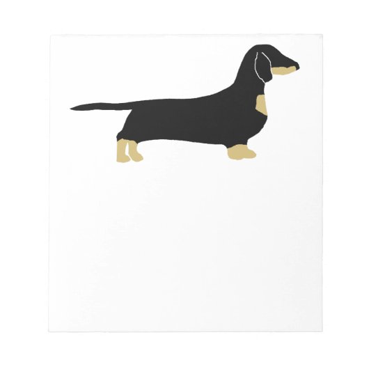 Bloc-note dachshund noir et silhouette tan (Devant)