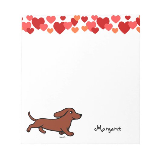 Bloc-note Dachshund personnalisé en cours de dessin (Devant)