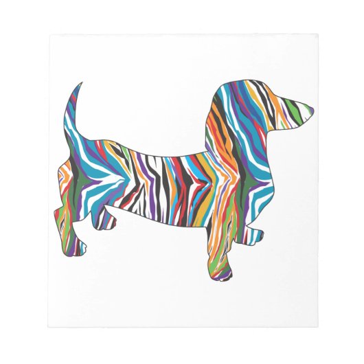 Bloc-note Dachshund - Psychedelic Zbra Doxie (Devant)