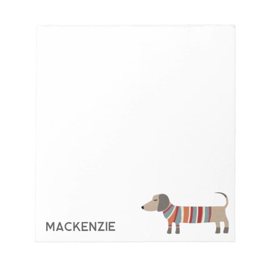 Bloc-note Dachshund Sausage Chien Personnalisé (Devant)