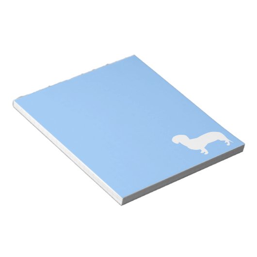 Bloc-note Dachshund Silhouette Bleu (Incliné)