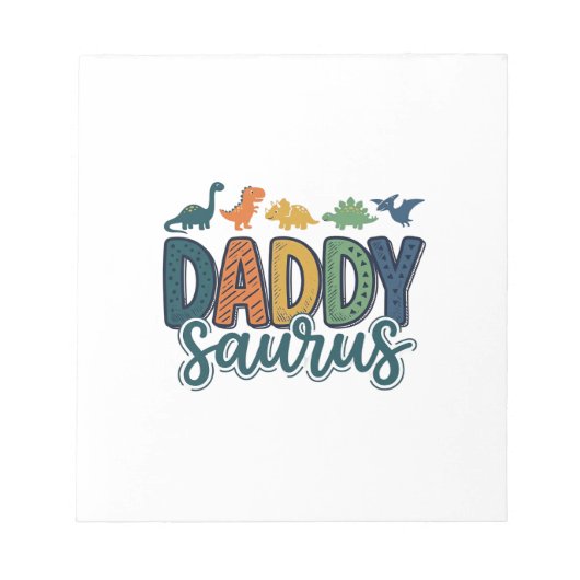 Bloc-note Daddy Saurus Papa Dinosaure Mignon Conception de V (Devant)