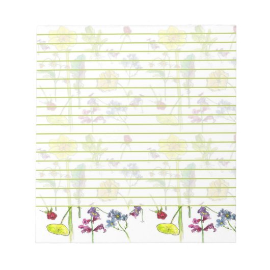 Bloc-note Daffodil Pansy Fleur sauvage dessins botaniques li (Devant)