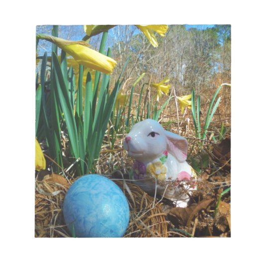 Bloc-note Daffodiques et oeuf bleu de Pâques (Devant)