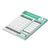 Bloc-note Daily Budget Targets & Tracking  (Tourné)