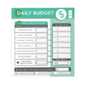 Bloc-note Daily Budget Targets & Tracking  (Devant)