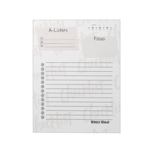 Bloc-note Daily Checklist – Customizable Tear-Off Notepad (Tourné)