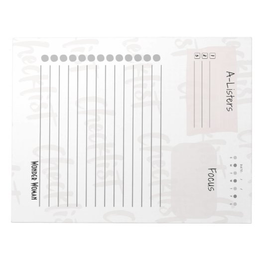 Bloc-note Daily Checklist – Customizable Tear-Off Notepad (Devant)