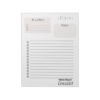 Bloc-note Daily Checklist – Customizable Tear-Off Notepad