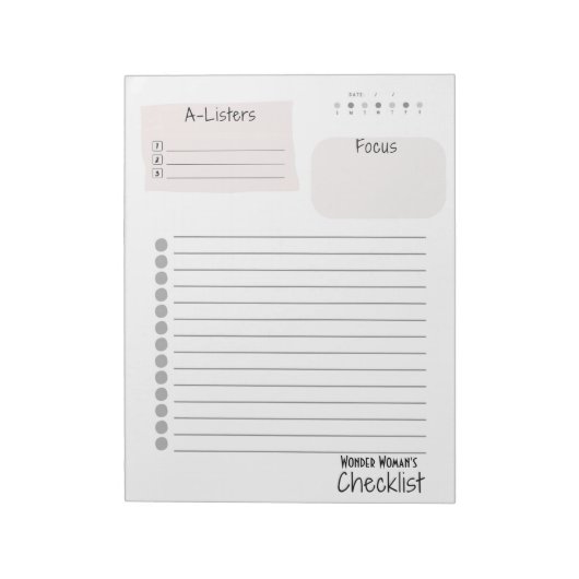 Bloc-note Daily Checklist – Customizable Tear-Off Notepad (Tourné)