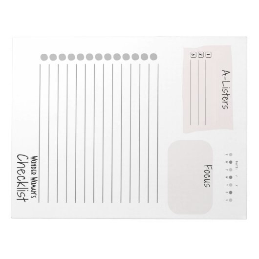 Bloc-note Daily Checklist – Customizable Tear-Off Notepad (Devant)