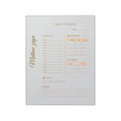 Bloc-note Daily Fitness planner wright grey background gold  (Tourné)