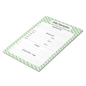 Bloc-note Daily Organization - Green Gingham Notepad (Incliné)