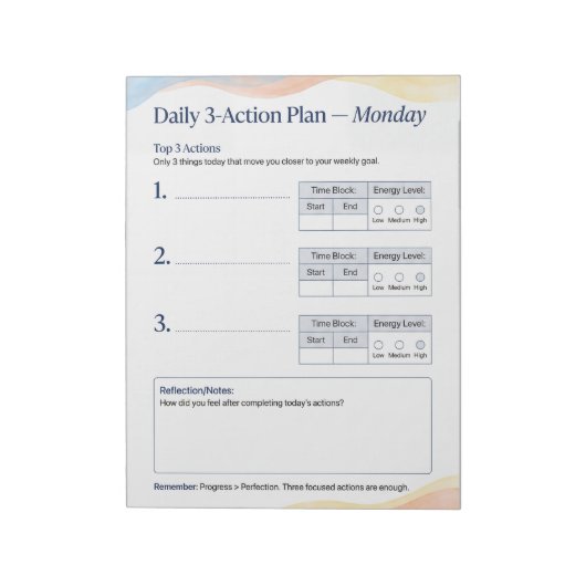 Bloc-note Daily Planner – Smart to do list | Monday (Tourné)