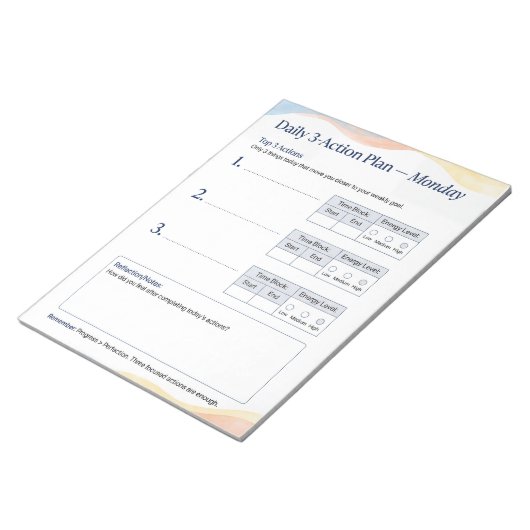 Bloc-note Daily Planner – Smart to do list | Monday (Incliné)