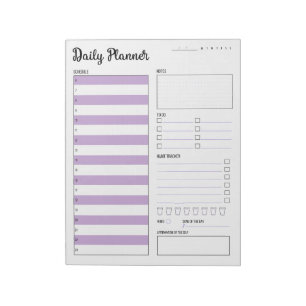 Bloc-note Daily Planner with Monday Start (Purple) 8.5 x 11"